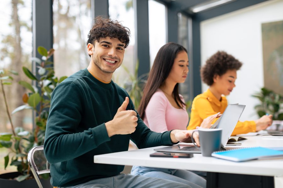 Candidate ready for a computer-based examination