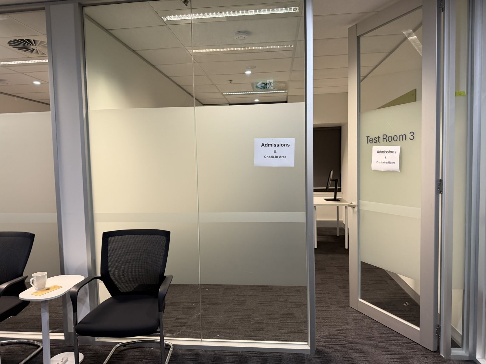 Check-in and identity verification area